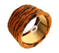 TOBBOMEY Tiger Print Small Lamp Shade for Sockets Animal Pattern Polyester Drum Lampshade for Table Desk Lamps Indoor Light Cover with Sturdy Iron Frame Decorative Bedroom Living Accessory