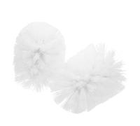 TOBBOMEY Toilet Brush Replacement Heads 2pcs Heavy Duty Scrubber Brush Head White 80x100mm Refills for Bathroom and Commercial Cleaning