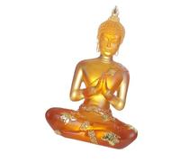 TOBBOMEY Transparent Resin Buddha Statue Home Decor Delicate Meditating Figurine with Stable Base for Office Tabletop and Feng Shui Blessing Ornament