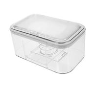 TOBBOMEY Transparent Tissue Box Cover with Spring Lifter Lidded Napkin Dispenser for Tabletop Use Large Capacity Paper Towel Container for Bedroom and Bathroom Organization