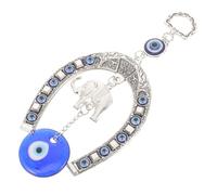 TOBBOMEY Turkish Blue Evil Eye Hanging Ornament -shaped Horseshoe Elephant Charm Protective Evil Eye Decor for Car Wall Bag and Home Unique Devil S Symbol Decoration