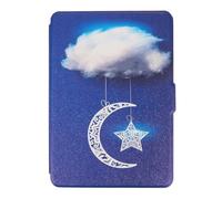 TOBBOMEY Ultra-thin Super Lightweight Leather Cover for Generations Star Moon Cloud Pattern Breathable Water-resistant Material Folding Design with Auto Sleep Wake Function