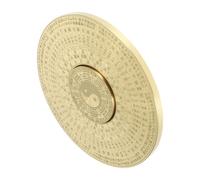TOBBOMEY Vintage Brass Chinese Compass Double Sided Taoist Feng Shui Decor with Rotatable Eight Diagrams Multi Functional Portable Navigation Tool for Camping Hiking and Home Use
