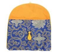 TOBBOMEY Vintage Ethnic Brocade Music Books Storage Pouch for Women Embroidered Buddhist Scriptures Holder with Scratch Protection Travel and Outdoor Use Compact Zen Style Bag for Hiking