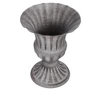TOBBOMEY Vintage Gray Metal Graveyard Vase Iron Flower Holder Memorial Cemetery Flowerpot for Elegant Floral Arrangements and Outdoor Grave Decoration
