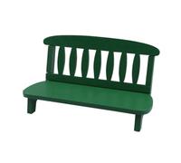 TOBBOMEY Vintage Mini Wooden Settee Model in Green Creative Photo Prop and Home Ornament Adorable Detailed Chair for Dollhouse Office Cafe and Cabinet Decoration