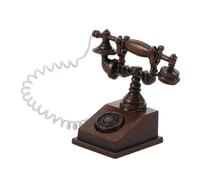 TOBBOMEY Vintage Miniature Dollhouse Rotary Dial Phone for Old-fashioned Telephone Prop for Dollhouse Decor Realistic Mini Figure for Home and Office Decoration