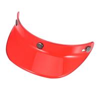 TOBBOMEY Vintage Motorcycle Helmet Peak Visor Red Sun Shade, Three-Button Attachment, Outdoor Protective Motorbike Helmet Visor Replacement for Urban Riding