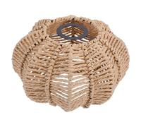 TOBBOMEY Vintage Pumpkin Woven Paper Rope Lampshade for Light Sockets Rustic Hollow Out Pendant Ceiling Light Cover Soft Illumination Floor Lamp Shade with Natural Rope Design for Farmhouse