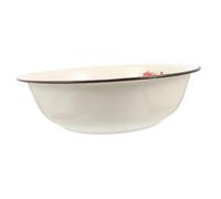TOBBOMEY Vintage Retro Enameled Mixing Bowl Durable Kitchen Basin for Food Storage and Washing Easy to Clean Stable Design Random Pattern Enamelware for Home Use