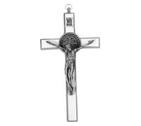 TOBBOMEY Vintage Rustic Metal Wall Cross for Home Decor Traditional Crucifix Art for Living Bedroom Church Easy to Install Classic Religious Accent for Doors and Windows
