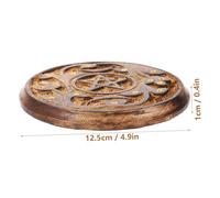 TOBBOMEY Vintage Wooden Incense Stick Holder with Round Burner and Pentagram Design Hand-polished Craftsmanship Stable Thickened Base for Safe Use Compact Travel-friendly Incense Plate for