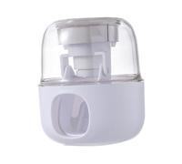 TOBBOMEY Wall-Mounted Automatic Toothpaste Dispenser with Toothbrush Holder Installation Compact Bathroom Storage Rack for Home Use White