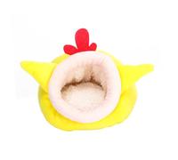 TOBBOMEY Warm Cartoon Hamster Nest Soft Cotton Pet Bed for Winter Sleep Cozy Hedgehog in Yellow Chick Style Washable Comfortable Hideout for Animals