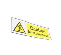 TOBBOMEY Watch Your Head Sticker Self-adhesive Warning Decal for Low Ceiling Safety Indoor Outdoor Caution Sign for Factories Warehouses Parking Lots