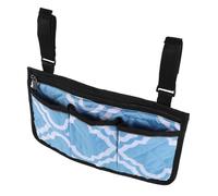 TOBBOMEY Water-Resistant Wheelchair Side Bag with Straps for Walkers Rollators and Electric Scooters Secure Zippered Compartments for Phone Bottle Wallet and Sunglasses Stable Hanging