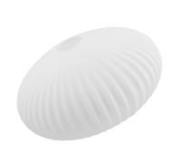 TOBBOMEY White Ribbed Glass Hanging Lamp Shade 25X15Cm Milk White Flat Top Globe Ceiling Light Cover for Kitchen Bathroom Hallway Fixture Replacement