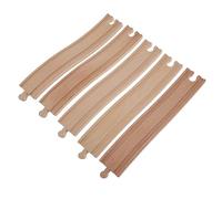 TOBBOMEY Wood Train Track Expansion Set for Kids 5pcs Wooden Curved Climb Railway Accessories Educational Train Track Toy for Creative Play and Learning