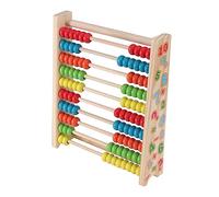 TOBBOMEY Wooden Abacus for Educational Counting Frame with Ten Gears Develops Early Math Skills Color Recognition Learning for Boys