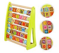 TOBBOMEY Wooden Alphabet Learning Multi Functional Letter Number Rack for and Safe Educational Enhances Cognitive Skills Parent Interaction for Preschoolers