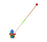 TOBBOMEY Wooden Cartoon Animal Push Walker for Safe Rounded Edges Motor Skill Development Lightweight Portable Push Cart for Boys and Learning to Walk