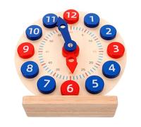 TOBBOMEY Wooden Educational Clock for Safe Wood Material Interactive Learning Tool to Teach How to Tell Practical Clock Model for Classroom and Home Use Students