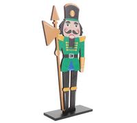 TOBBOMEY Wooden Nutcracker Soldier Figure Christmas Decoration Table Centerpiece Traditional Nutcracker Ornament Festive Holiday Party Supply Home Decor