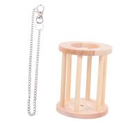TOBBOMEY Wooden Rabbit Feeder Rack with Chain Dual Purpose Grass Holder and Food Bowl for Small Pets Like Guinea Pigs Chinchillas and Bunnies Minimizes Waste and Easy Feeding Hay Trough