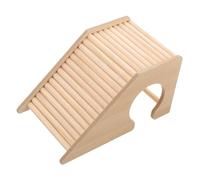 TOBBOMEY Wooden Small Climbing Ladder for Hamsters Squirrels Chinchillas Bite-resistant Multi-function Exercise and Hideaway Accessory for Pet Cage Enrichment and Balance Training