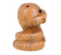 TOBBOMEY Wooden Snake Charm Pendant Hand-carved Chinese Year Snake Keychain Decoration Creative DIY Cartoon Style Lightweight Mini Sculpture for Keyring Hanging Accessory