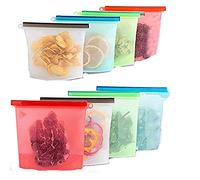 ToBe-U Reusable Silicone Food Storage Bag (4 Medium & 4 Large) for Sandwich/Sous Vide/Snack/Lunch/Fruit, Leakproof, Dishwasher Safe, Microwave Freezer, Maintain Freshness and Food Quality