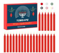 Tobeape 24 Pack Red Spell Chime Candles, 4" Unscented Mini Taper Candles | Unscented Dripless Witch Candle Stick for Rituals, Wiccan Altar, Christmas, Valentine's Day, Birthday, Party and Home Decor