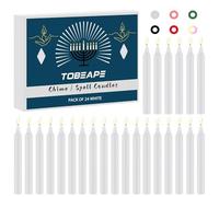 Tobeape 4" White Candles Spell Chime Candles 24 pcs, Unscented Mini Taper Candle for Christmas Pyramid Witchcraft, Wiccan Altar, Magic Tools, Rituals, Prayer, Meditation, Wedding Party Decoration