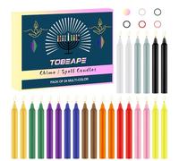Tobeape Spell Chime Candles 24 pcs Coloured Candles, 4" Tall Unscented Mini Magic Taper Candle for Birthday Party, Home Decor, Witchcraft, Wiccan Altar, Rituals, Prayer, Meditation, Christmas, Pyramid