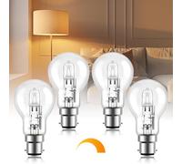TobeBright 100W Light Bulbs Bayonet Dimmable B22 Bulbs 2700K Warm White Light Bulb A55 Globe Bayonet Bulb, 862lm, 220V, BC Classic Clear Light Bulb for Table Lamp, Floor Lamp, Beside Lamp-4Pack