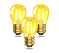 TobeBright 2.5Watt E27 LED Screw in Light Bulb Warm White 2200K,G45 Golf Ball Edison Vintage Large Screw Vintage Light Bulb for Lamps,Low Energy Bulb,Amber Glass,Equivalent 20-25W,Non-Dimmable,3-Pack