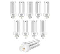 TobeBright 26W Gx24Q-3 4 Pin Compact Fluorescent Lamp, Neutral White 4000K 4 Pin CFL Lamp Energy Saving 3U Shape for Bathroom, Bedroom, Kitchen, Garage Lab, 10-Pack