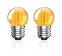 TobeBright 2W Vintage LED Bulb Warm White 2000K Amber Edison Screw ES Night Light Bulbs, G40 Golf Ball Bulbs Blu-Ray Free Non Dimmable AC220-240V for Nursing, Baby Sleeping (2-Pack)