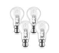 TobeBright 4-Pack 100 W Equivalent B22 Bayonet Light Bulbs Clear Warm White 2700K, B22 A55 Dimmable Light Bulbs Bayonet Fitting, Large Clear Bayonet Bulb for Bedroom Hallway Living Room Decoration