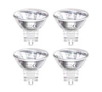 TobeBright 4 x MR11 GU4 Halogen Bulbs 12V 35W, GU4 Bi-Pin Base Spotlight Bulb Dimmable Warm White 2800K 35MM MR11 Halogen Reflector Lamp with Glass Cover 30°Beam Angle for Recessed Track Lighting