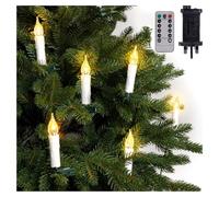 TobeBright 50 LED Christmas Tree Candles 2W Warm White 2700K Plug in Candle Light with Clips, 230V Christmas Lights with Remote Control for Home Party, Festival Decoration, 28M Long