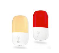TobeBright 670nm Red Light Night Light for Sleep, Red Light for Bedroom with 2500K Amber & Dusk-to-Dawn Sensor, Dimmable Auto On/Off Plug-in Nightlight for Baby Nursery Bathroom, 2-Pack