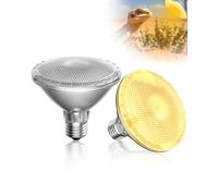 TobeBright 75W Reptile Heat Lamp, UVB UVA Basking Bulb E27 Dimmable, PAR30 Tortoise Heat Lamp, UV Heat Bulb for Vivarium - Bearded Dragon, Lizard, Chick, Puppy - 2 Pack