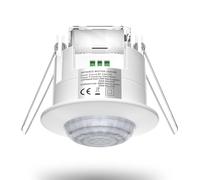 TobeBright Ceiling PIR Sensor Indoor 360 Degree Infrared Ceiling Motion Sensor Light Switch Flush Mounted Recessed Presence Sensor 240V With Adjustable Timer And LUX Control, Max 1200W/300W