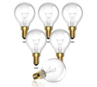 TobeBright E14 Golf Ball Bulb 62W, Dimmable SES G45/P45 Globe Light Bulb Warm White 2700K E14 Classic Mini Globes Clear Round Light Bulb AC 220-240V for Table Lamp, Pendants, Chandelier, 6-Pack