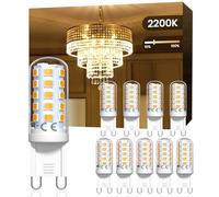 TobeBright G9 LED Bulbs 4W, Dimmable Warm White 2200K Capsule Light Bulb 230V, 30W-40W Replacement, Eye-Care, Energy Saving for Crystal Chandelier, Desk Lamp, Floor Lamp, Cabinet Lamp (10-Pack)