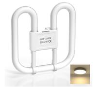 TobeBright GR10q 4 PIN 16W Light Bulb, 2D 4 Pin Bathroom Light Bulbs Warm White 3500K, Square Flat Fluorescent Light Bulbs 220-240V CFL Bulb for Bathroom Ceiling Light, Non-Dimmable