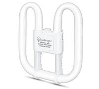 TobeBright GR10q Bathroom Light Bulb 4 Pin 28W 2D Square CFL Compact Fluorescent Warm White 3500K Square Light Bulb 4 pin 220-240V GR10q DD Flat Butterfly Bulb for Flush Ceiling Light (Non-Dimmable)
