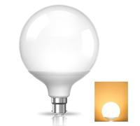 TobeBright Large Globe Light Bulbs Bayonet, Warm White 3000K G120 B22, 20W(200W Equivalent), White Lampshade Round LED Bulb 1500 Lumen Energy Saving for Indoor LED Bulbs, Non Dimmable