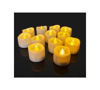 TobeBright LED Battery Tealight Candles with Timer, 12 pcs, Electric Flickering LED Tea Light, Flameless LED Candles Warm White - Christmas Halloween Easter Festival Atmosphere Lights